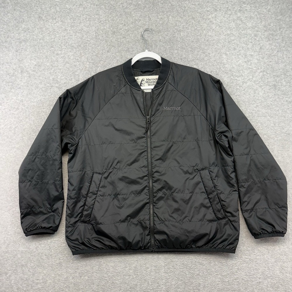 Marmot Mountain Works Zip Pullover Mens XL Black Light Outdoor Quilted Puffer